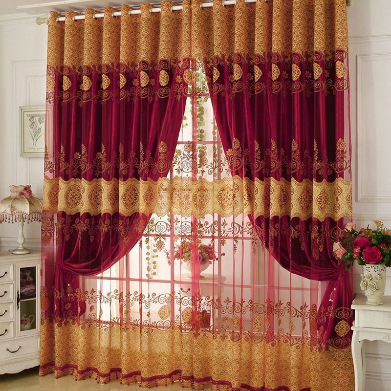 2019 Luxury Window Curtains Beaded For Living Room Tulle Blackout