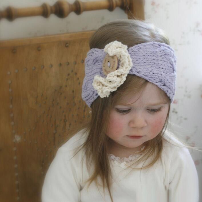 Europe Infant Baby Knitted Headbands Girls Hair Bands Childrens Button Twist Hair Accessories Kids Crochet Headwraps Wholesale Girls Hair Accessories