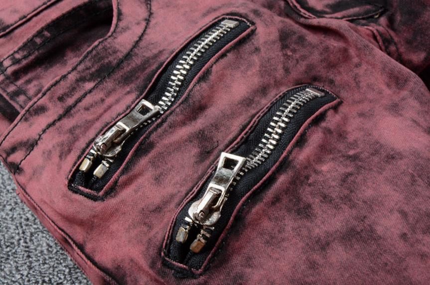 Grosshandel Us Grosse 28 40 Herren Biker Jeans Italien Design Hohe Qualitat Retro Rot Schwarz Olgemalte Skinny Motorrad Jeans Dirty Look Stretch Moto Hosen Von Jackhuang 38 27 Auf De Dhgate Com Dhgate