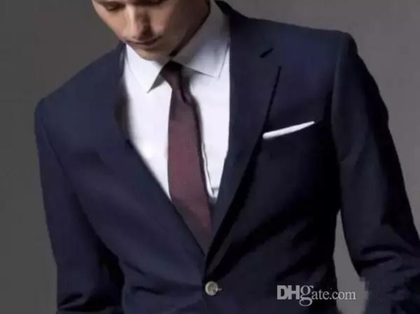 Acquistare Abito Da Uomo Blu Scuro Scuro Su Misura Abito Da Sposo Moda 2020  Abiti Da Sposa Uomo Smoking Da Sposo Slim Fit Il Miglior Uomo Giacca +  Pantaloni Economico | Consegna