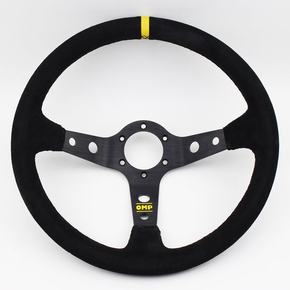 OMP 350mm Suede Leather Deep Dish SPC Racing Steering Wheel Fit for MOMO Hub OMP YL 