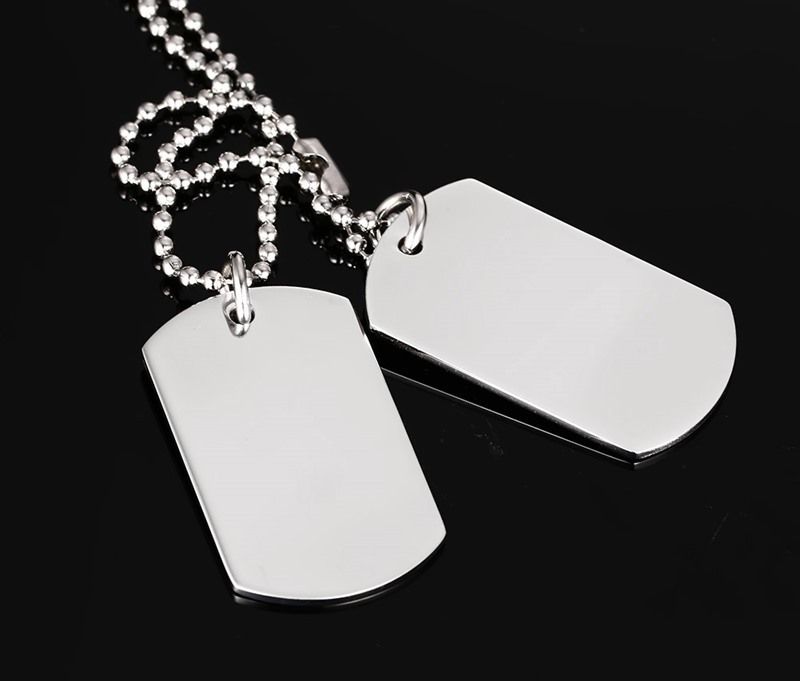 Wholesale Stainless Steel Double Dog Tag Necklace Pendant ID Men