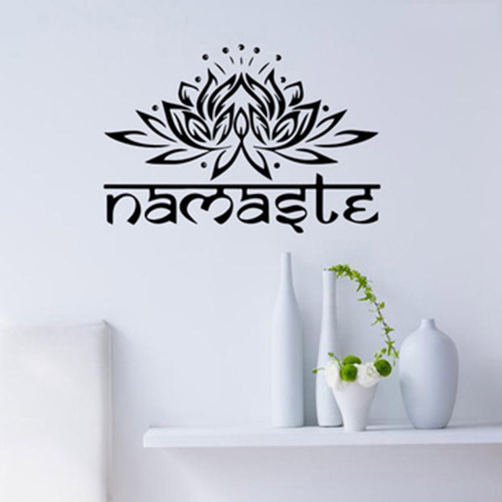 1 pc Lotus Flower Wall Decal Yoga Namaste Wall Stickers Home Decor Living Room Bedroom Yoga Studio Wall Art Vinyl Wallpaper 1 pc Lotus Flower Wall Decal Yoga Namaste Wall Stickers Home Decor Living Room Bedroom Yoga Studio Wall Art Vinyl Wallpaper