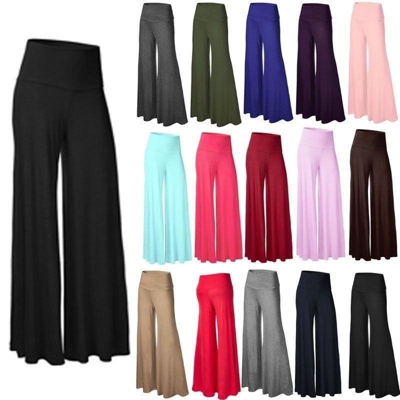 Compra Pantalones De Mujer Pantalones De Pierna Ancha Pantalones  Acampanados Legging Pantalones Casual De Cintura Alta Palazzo Flare Pierna  Ancha Mujeres Ropa Sexy Barato | Entrega Rápida Y Calidad | Es.Dhgate