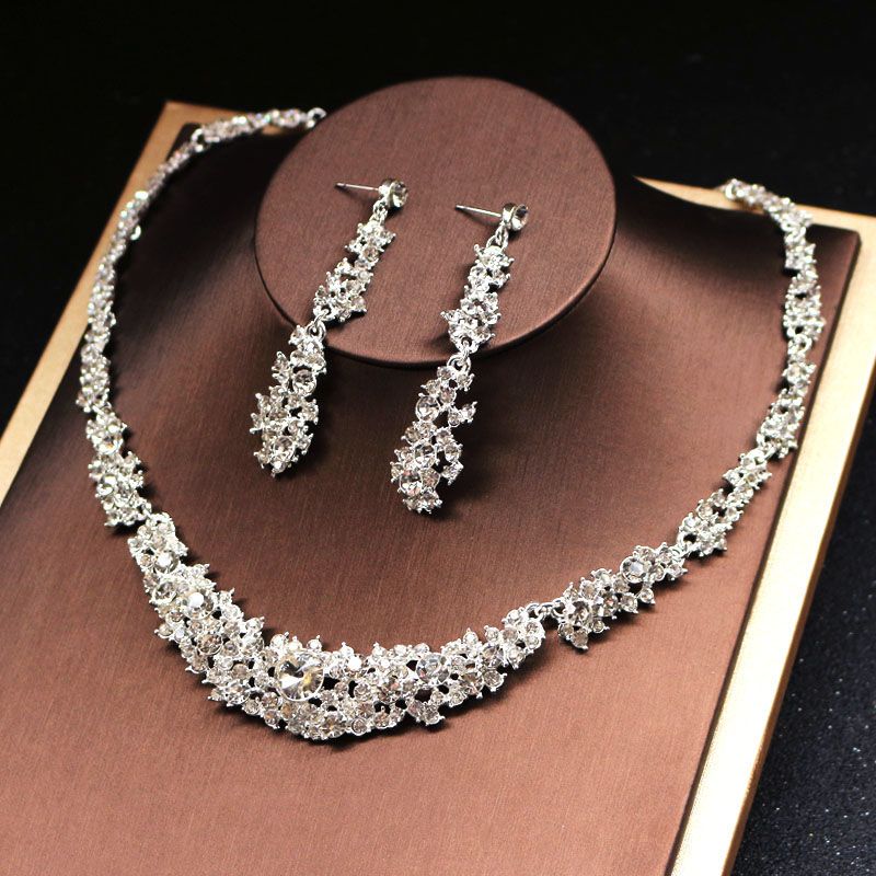 Acheter Collier Mariage Bijoux De Mariee Collier De Mariee 2 Pieces Boucles Doreilles J612001 De 25 81 Du Danwedding Dhgate Com