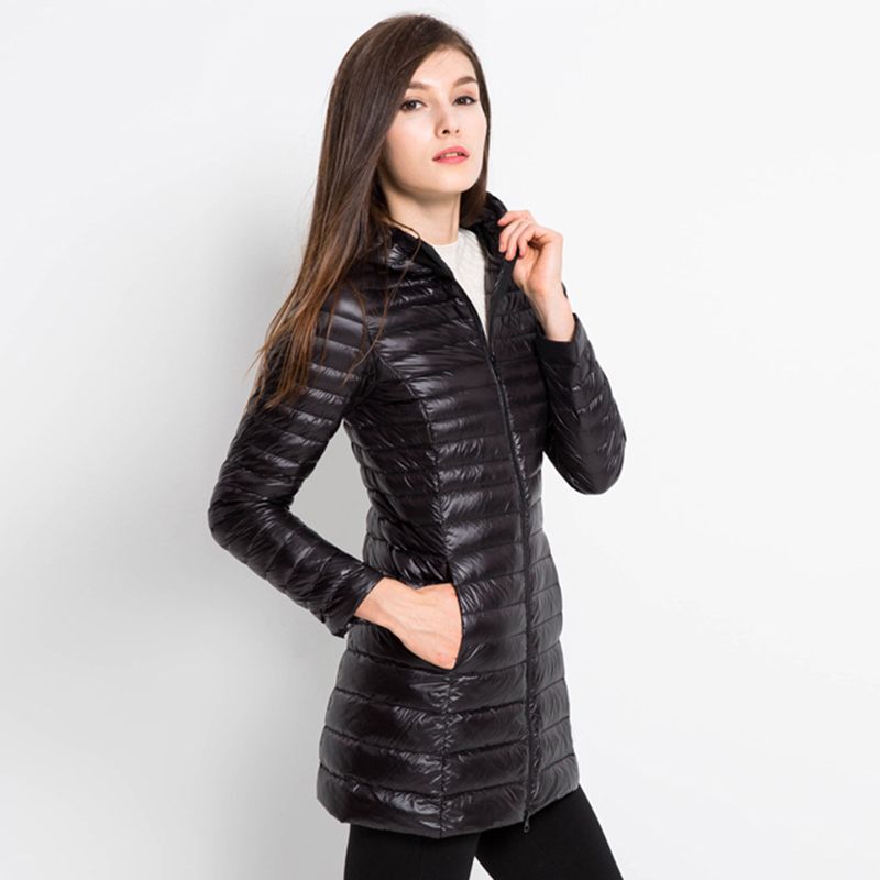 Chaqueta de abajo Chaqueta de invierno con capucha Chaquetas de de mujer Delgado