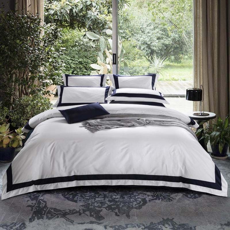 Luxury Hotel Bedding Sets Bed Set Solid Color Duvet Cover Bed