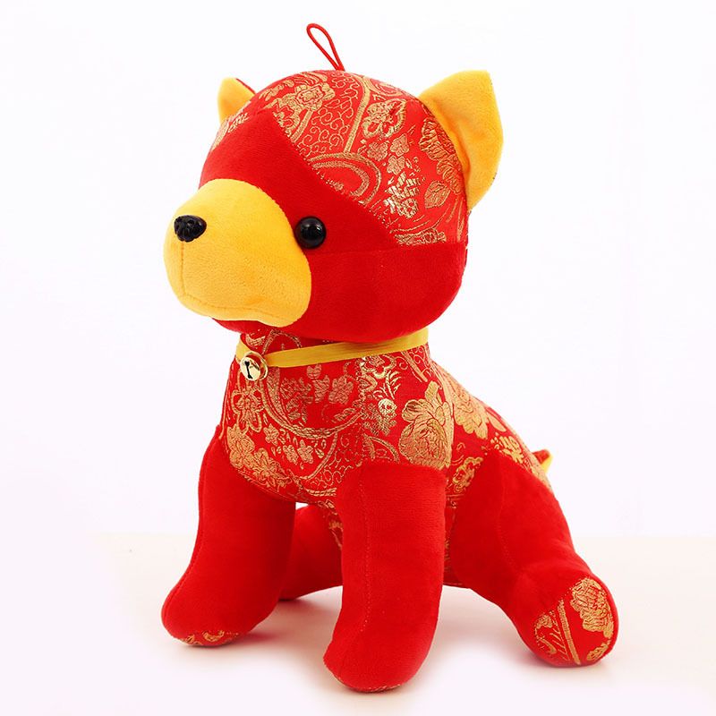 red stuffed dog