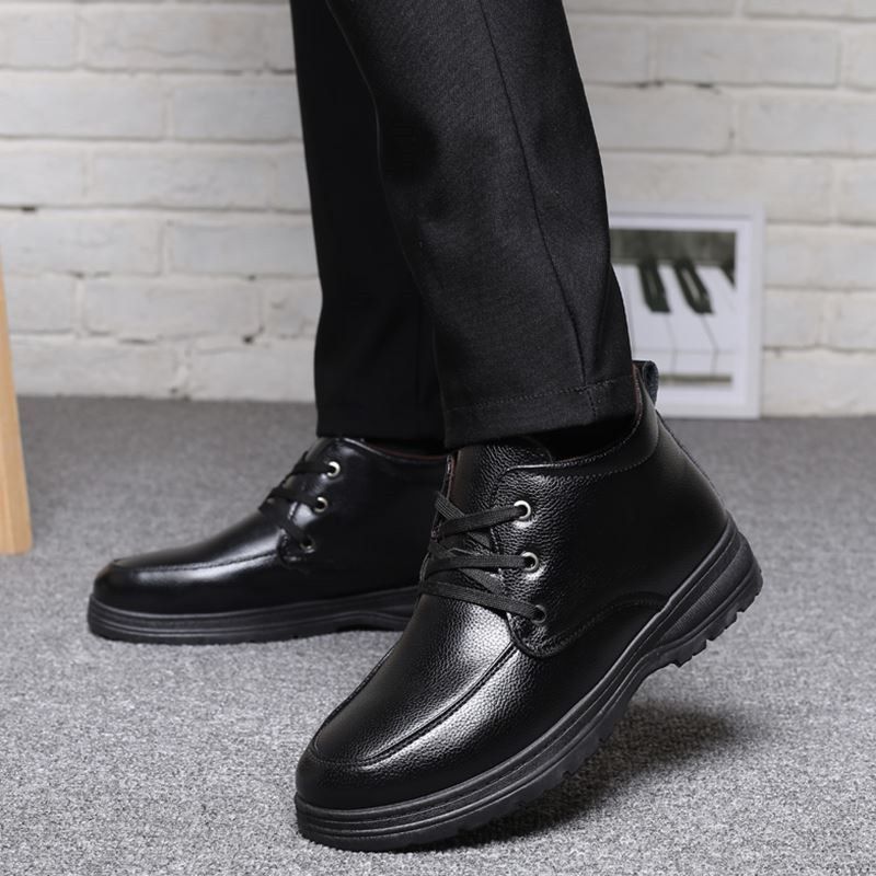 Men S Winter Shoes Warm Comfortable Leather Snow Boots Men