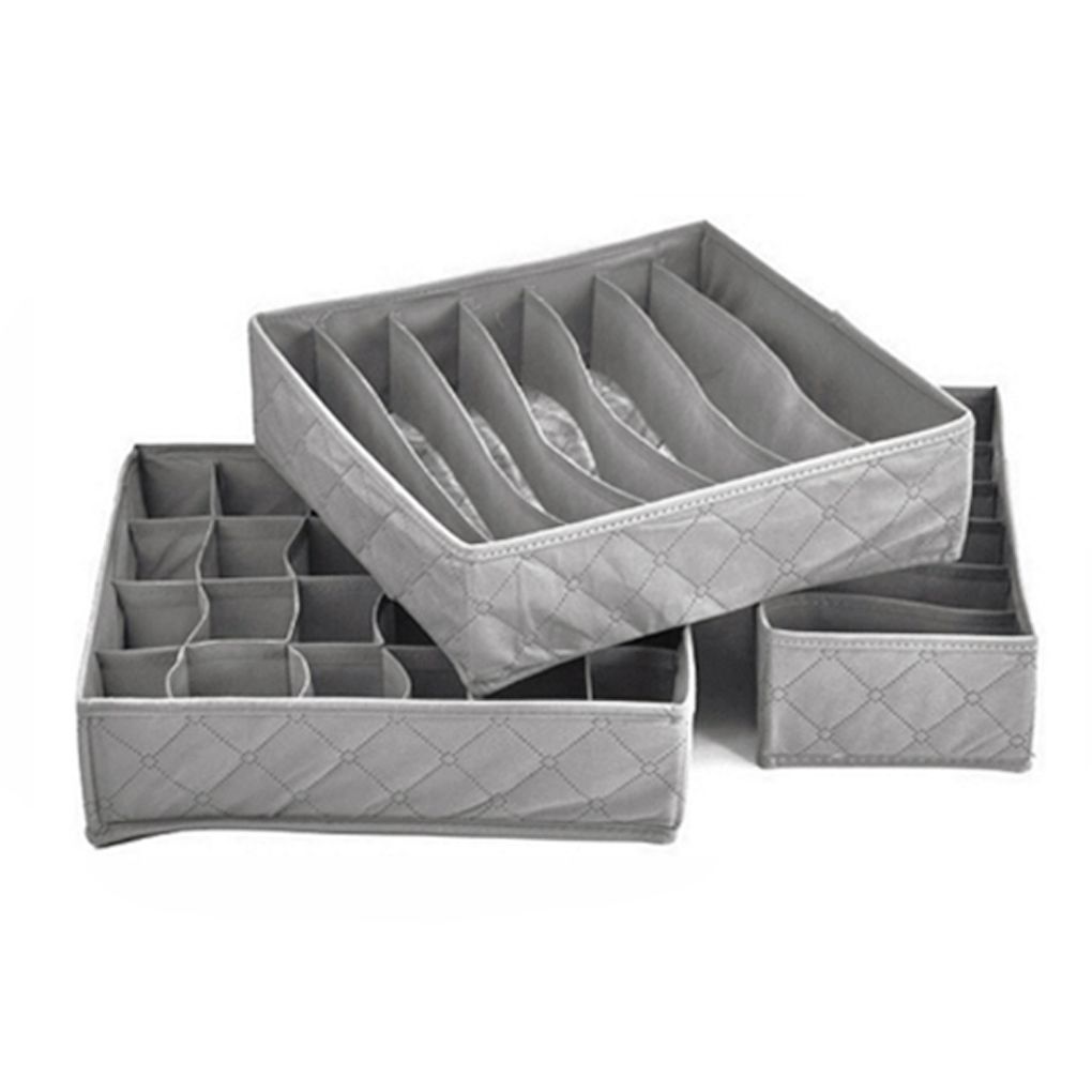 3X Closet Organizer Box für Unterwäsche BH Socken Krawatten Schals Speicher neu