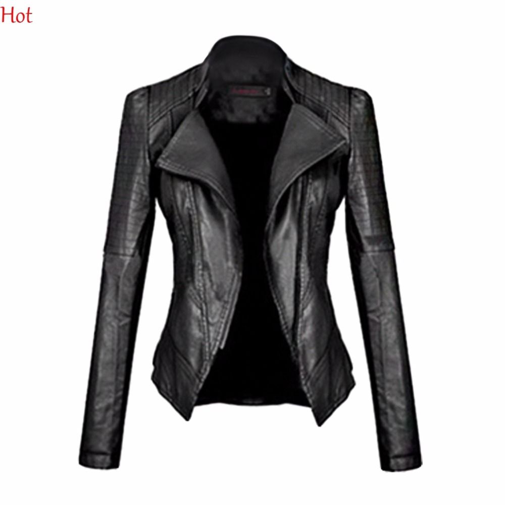 Chaussures femme en cuir synthétique Slim Veste De Motard Fermeture Éclair Punk manteau hiver moto Outwear Chaussures femme en cuir synthétique Slim Veste De Motard Fermeture Éclair Punk manteau hiver moto Outwear