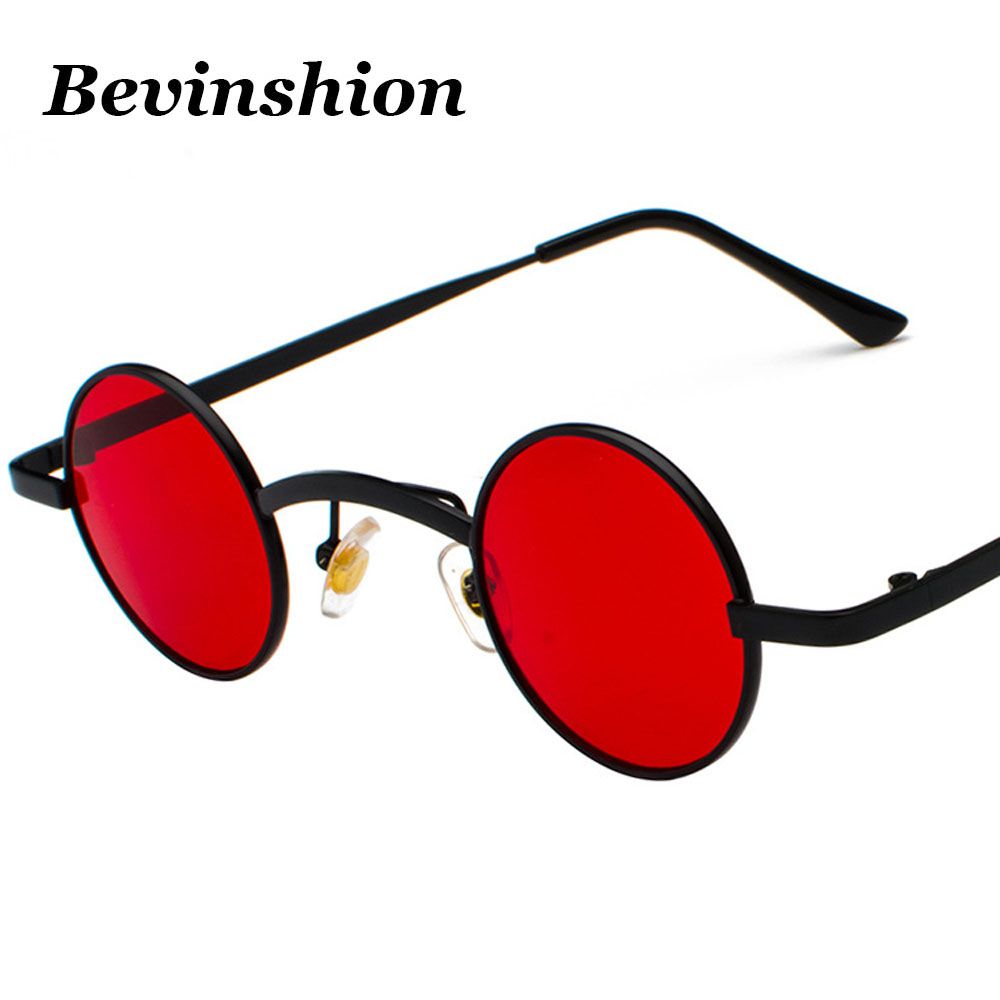 Brand Prince Steampunk Sunglasses Men Vintage Tiny Round Sunglasses Women  Small Frame Mirror Rock Style Red Punk Glasses Shades