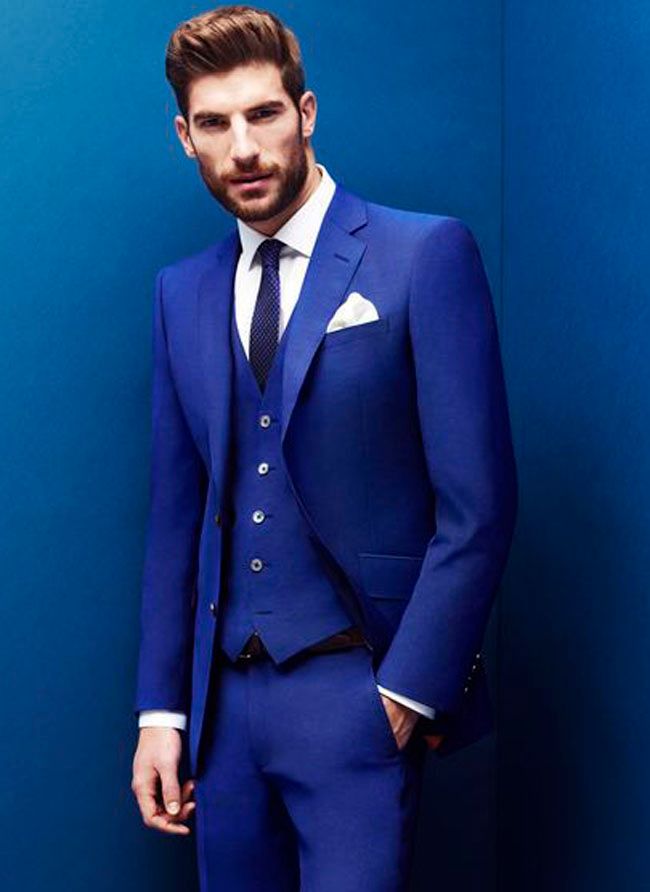 Custom Royal Blue Men Suits Business Suits Blazer Wedding Suits Groom