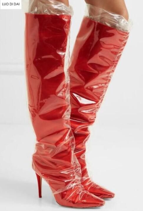 pvc red boots