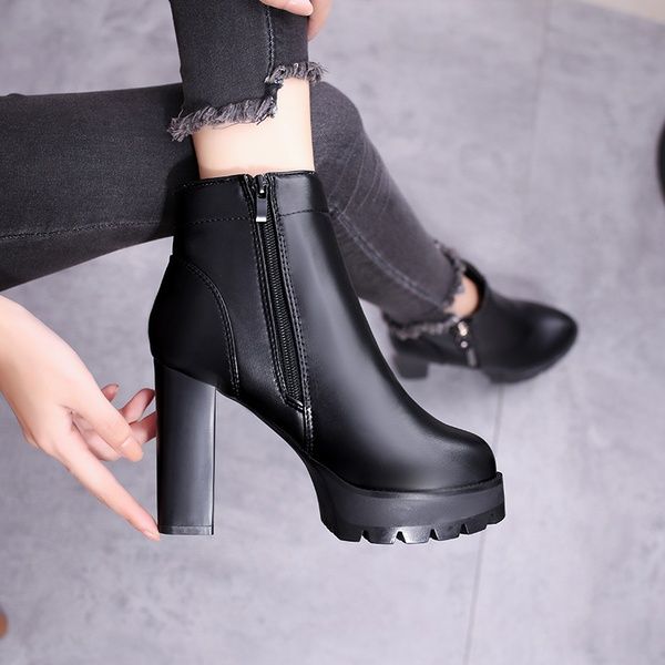 womens chunky heel boots