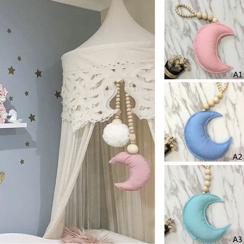 Compre Cadena De Madera Granos De La Cadena Con Colgantes De Tela Luna Decoracion Para El Bricolaje Habitacion Cama Para Ninos Manto Decoracion Del Hogar Artesania Decoracion A 14 47 Del Changgeyin