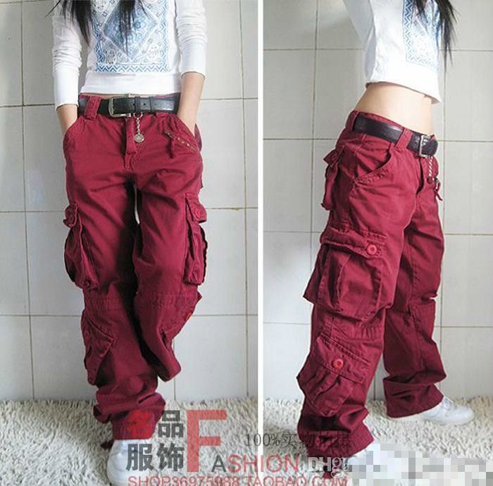 2021 Women Multi Pocket Overalls Straight Trousers Hip Hop Pants Couple Pants Women Khaki Casual
