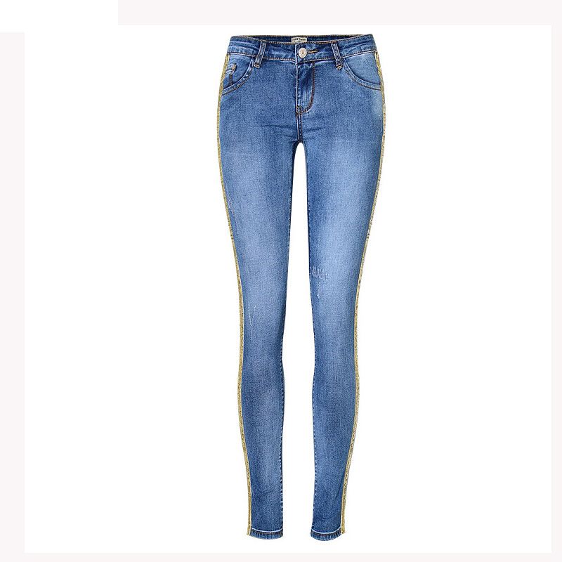 Acquistare Jeans Lunghi Donna Vita Bassa Bilaterale Metallizzato Streetwear Jeans  Jeans Donna Skinny Slim Pantaloni A Matita Pantaloni Da Donna Economico |  Consegna Veloce E Qualità | It.Dhgate