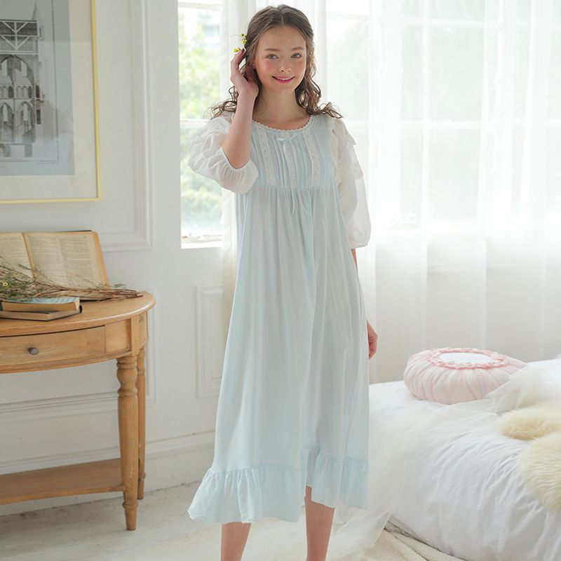 Long Sleeping Dress White Nightgown ...