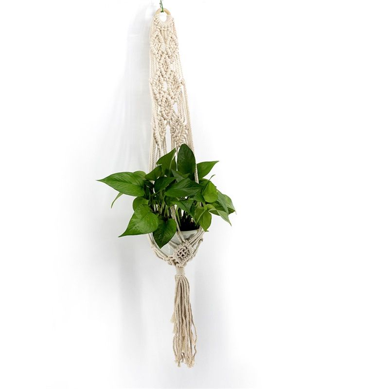 Tapicer/ía de borla de cuerda de algod/ón tejida a mano bohemia Decoraci/ón de pared n/órdica Colgante de pared de macram/é
