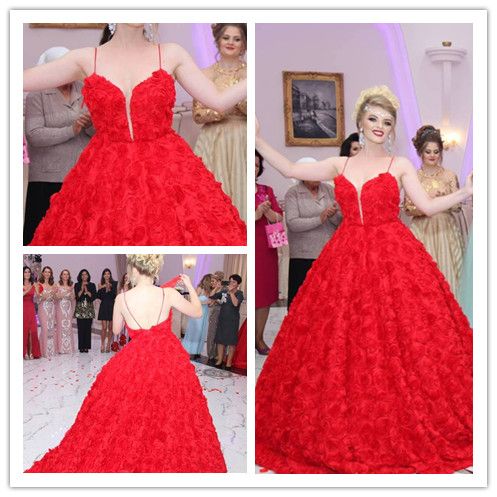red lace wedding dress