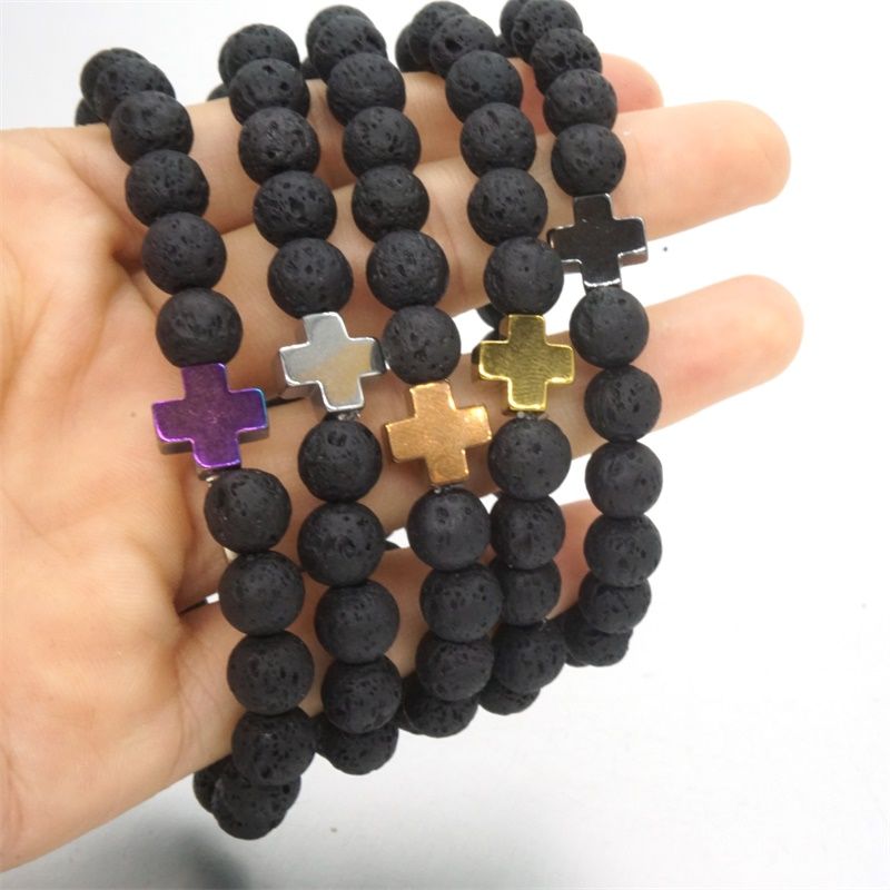 Hematite Cross mixed colors