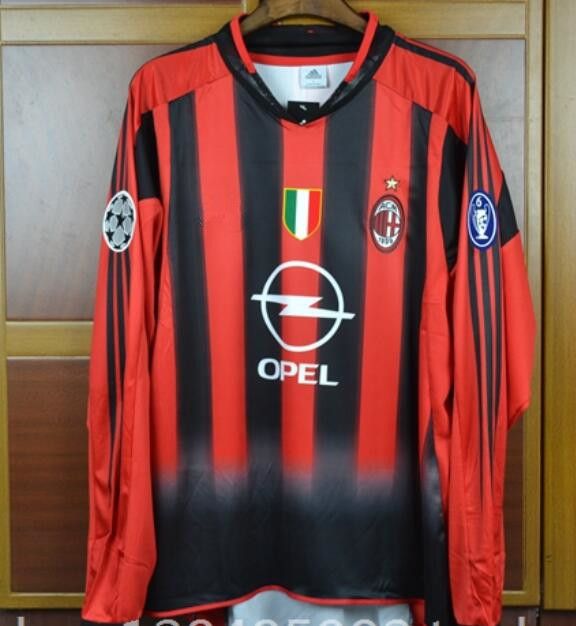TOP Camiseta De Fútbol Retro 04 05 Milan Home Camiseta Versión UCL Manga Larga KAKA Shevchenko Pirlo Maldini Inzaghi Nesta 2004 2005 Camiseta Por Fansclubsoccer, 28,16 € | Es.Dhgate.Com