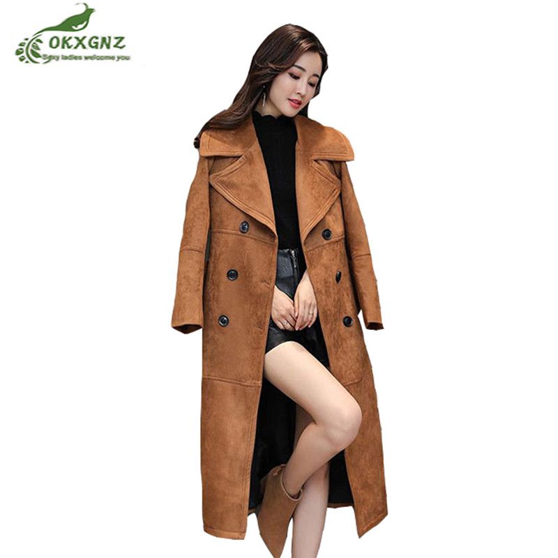 women's suede coats long