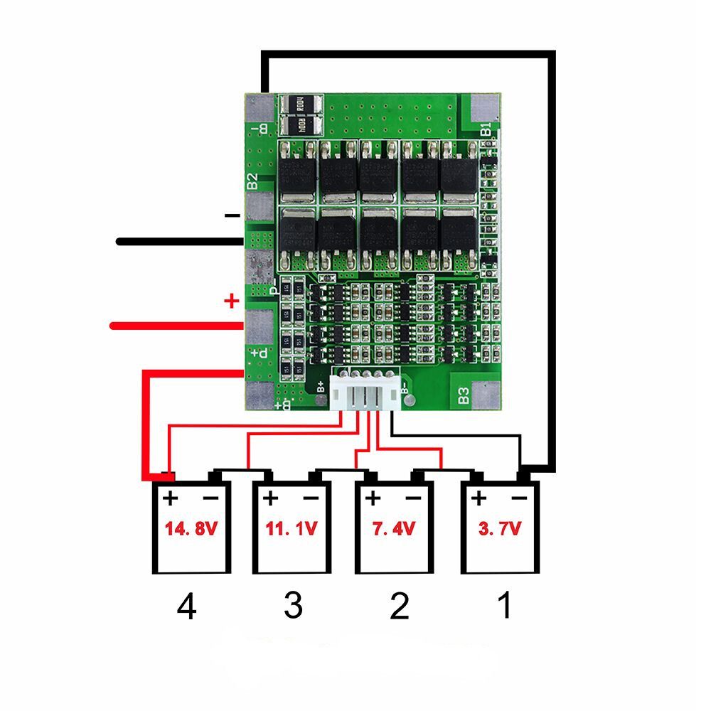 4s 14 8v 30a Li Ion Lithium Battery Bms Protection Balance Board Temp Detection
