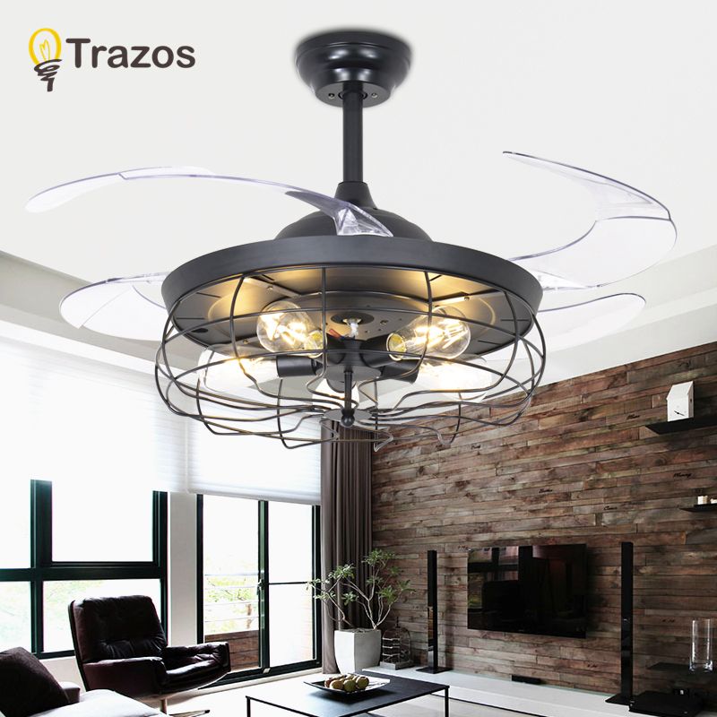 2019 Trazos Village Kids Ceiling Fan With Lights Black Folding