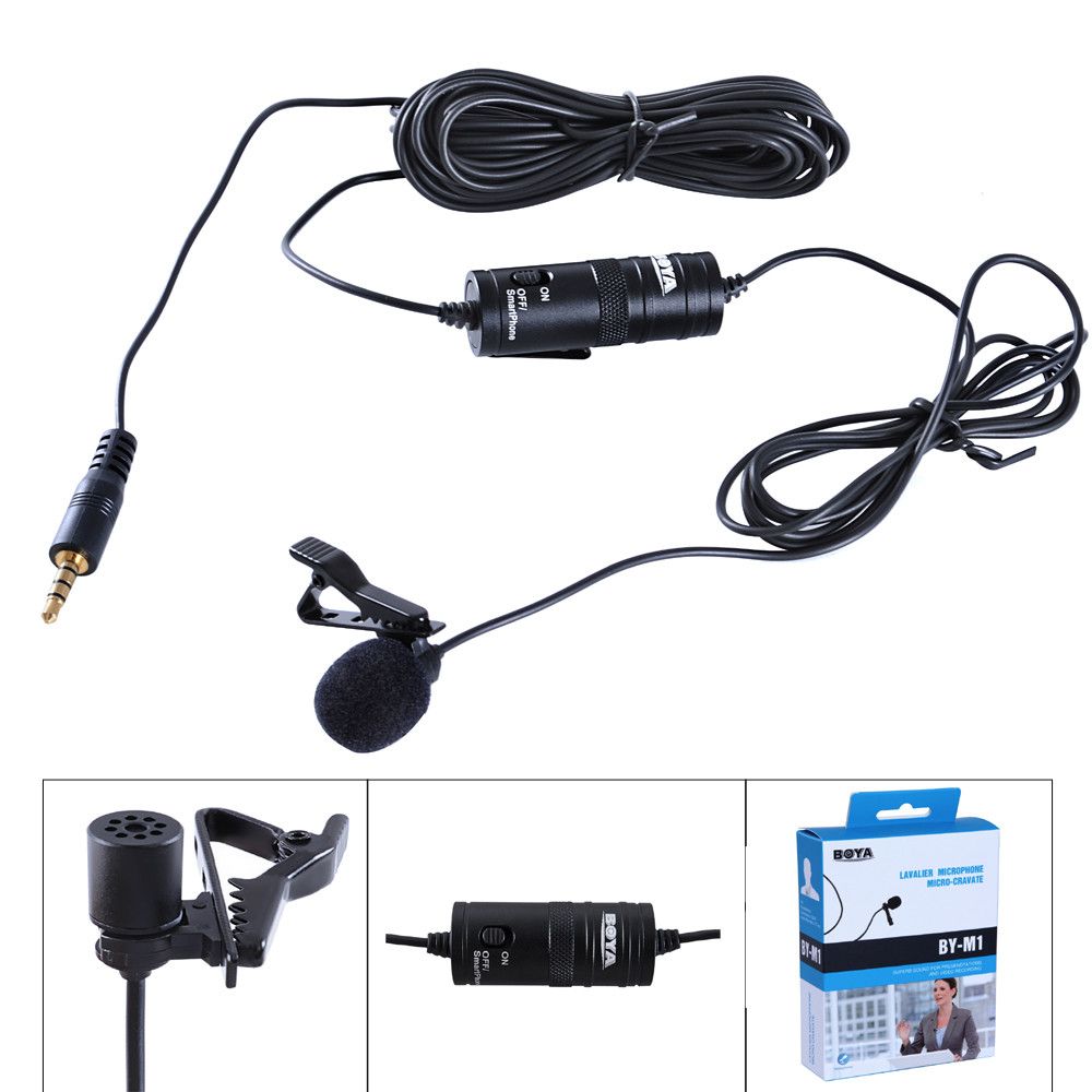 BOYA BY-M1 Micrófono lavalier omnidireccional para cámara y amplificad BOYA BY-M1 Micrófono lavalier omnidireccional para cámara y amplificad