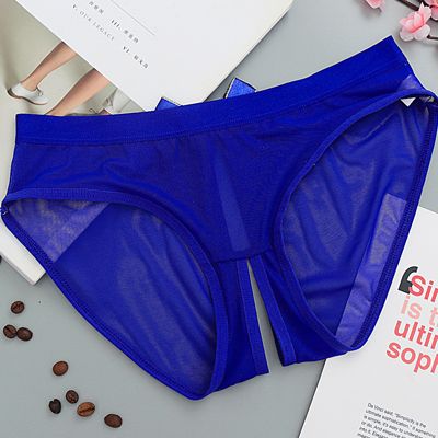 Women Open Crotch Underwear Sexy Panties Seethrough Bow Briefs Female ...