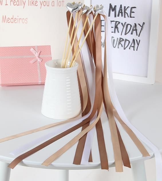 2019 Star Crown Heart Fairy Wand Lace Ribbon Streamers Wedding