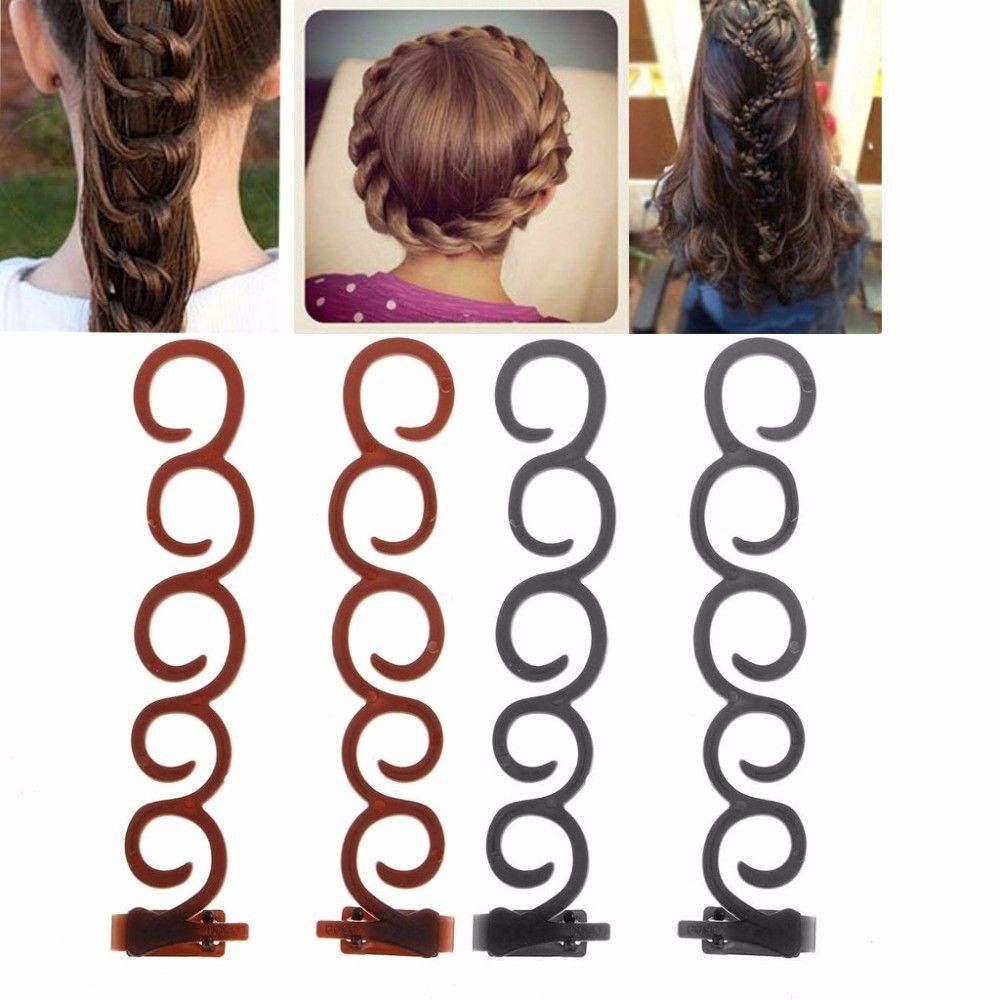 2PCS/Set Lady French Hair Braiding Tool Magic Hair Twist Styling Clip  Braider Roller DIY Hair band accessories