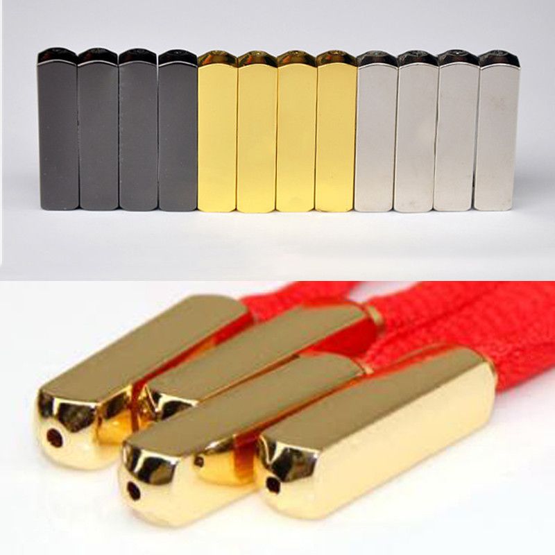 MEETEE Alta calidad Nuevo Cabezal de metal Cordones de zapatos Puntas de cordones / plateados para