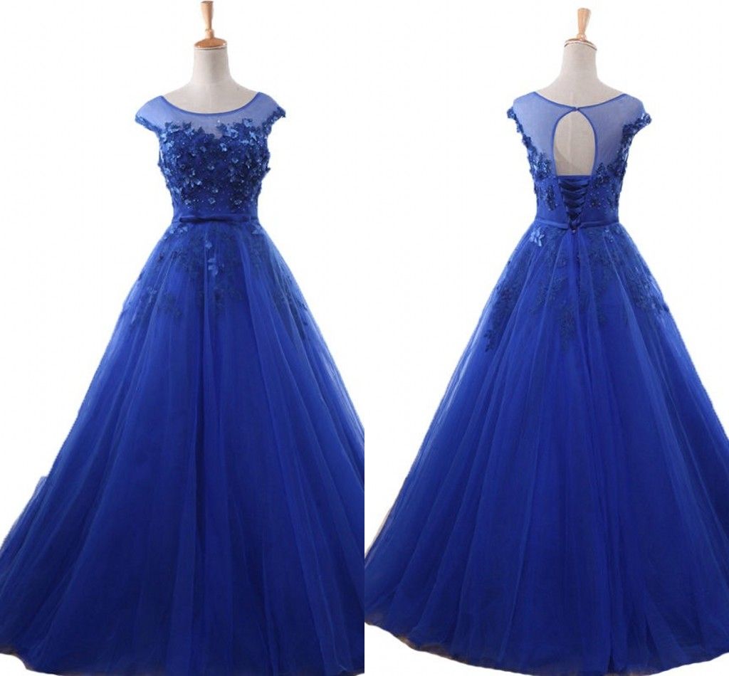 3D Flowers Lace A Line Prom Dresses Cheap Empire Waist Scoop Short