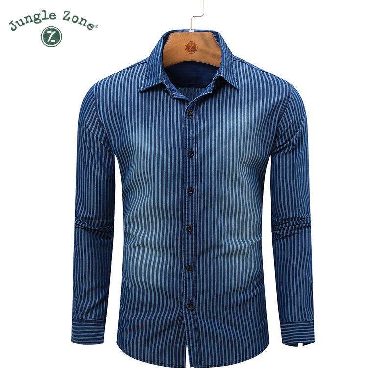 camisa azul manga larga hombre