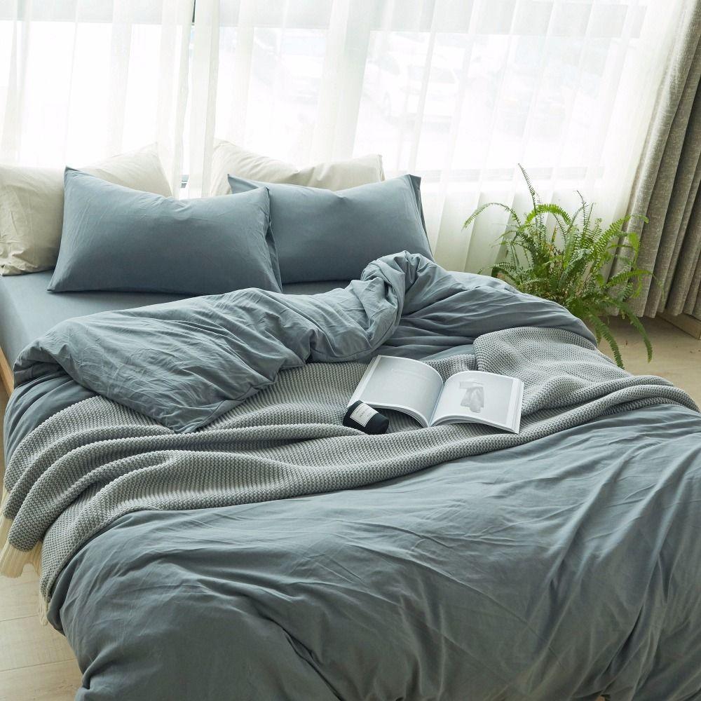 Grey Knied Coon Bedding Set Duvet Queen Cover Bed Cover Queen Size