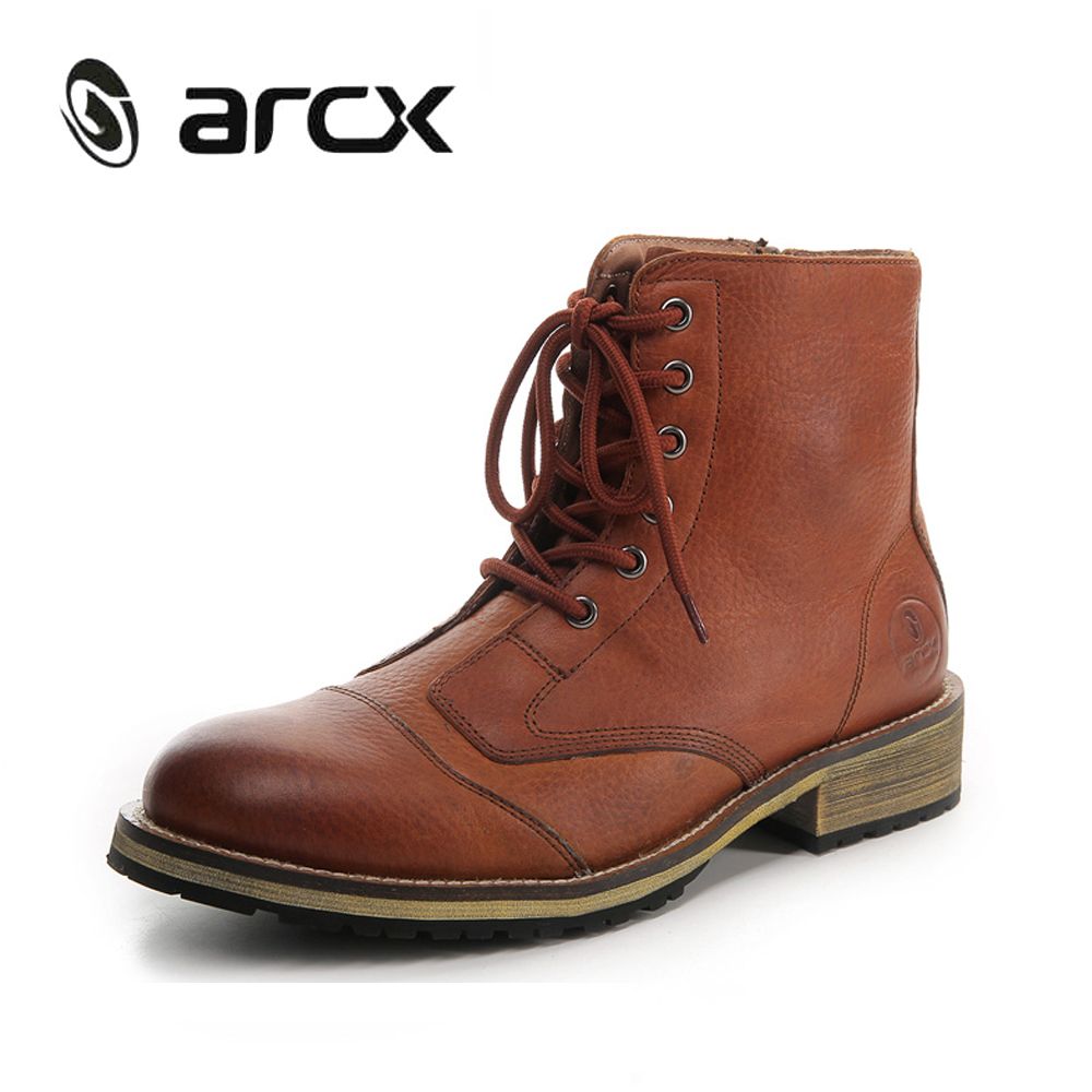 Botas De Motocicleta Arcx Botas De De Cuero Hombres Caballero Caballero Color Retro Moto Motocross 93,58 € | DHgate