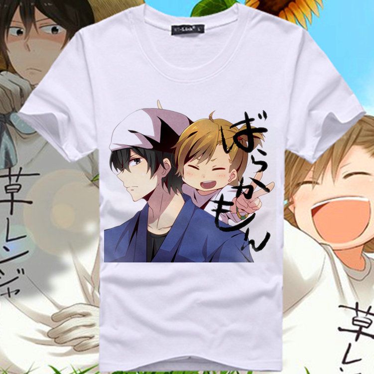 Barakamon t shirt Calligraphy anime short sleeve gown Cartoon white tees Pure casual clothing Quality cotton fabric Tshirt Barakamon t shirt Calligraphy anime short sleeve gown Cartoon white tees Pure casual clothing Quality cotton fabric Tshirt