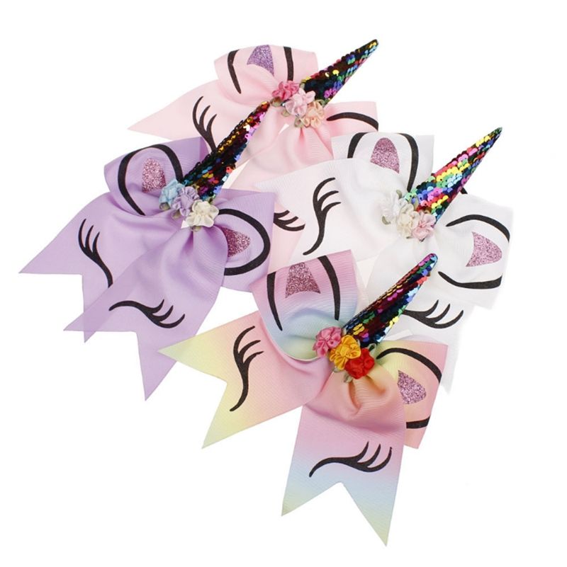 Compre Lentejuelas Unicornio Arcos Glitter Flor Arco De Pelo Con
