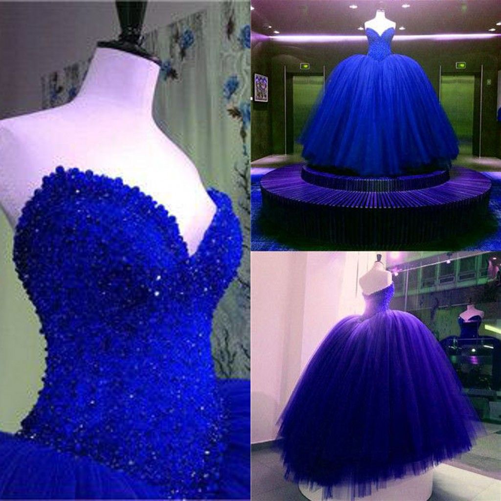 royal blue puffy quinceanera dresses