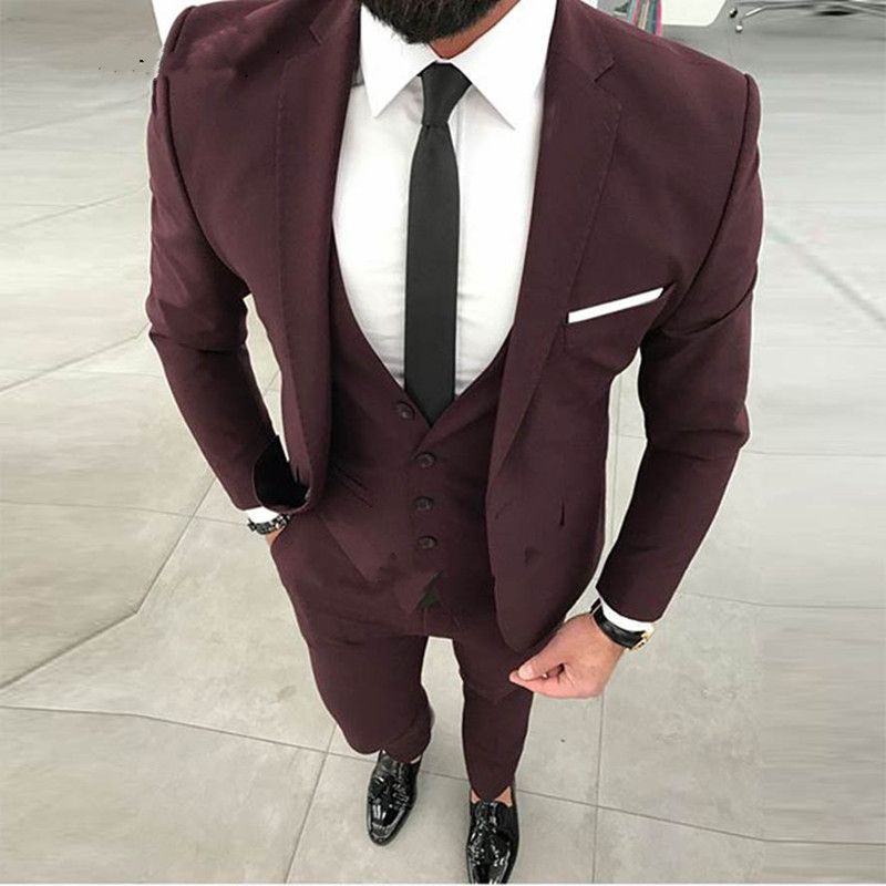 Koop Custom Made Wedding Suits Voor Mannen Terno Masculino Slim Fit  Herenpakken Formele Bruidegom Pak Zakelijke Slijtage Jas + Pant + Vest  Goedkoop | Snelle Levering En Kwaliteit | Nl.Dhgate