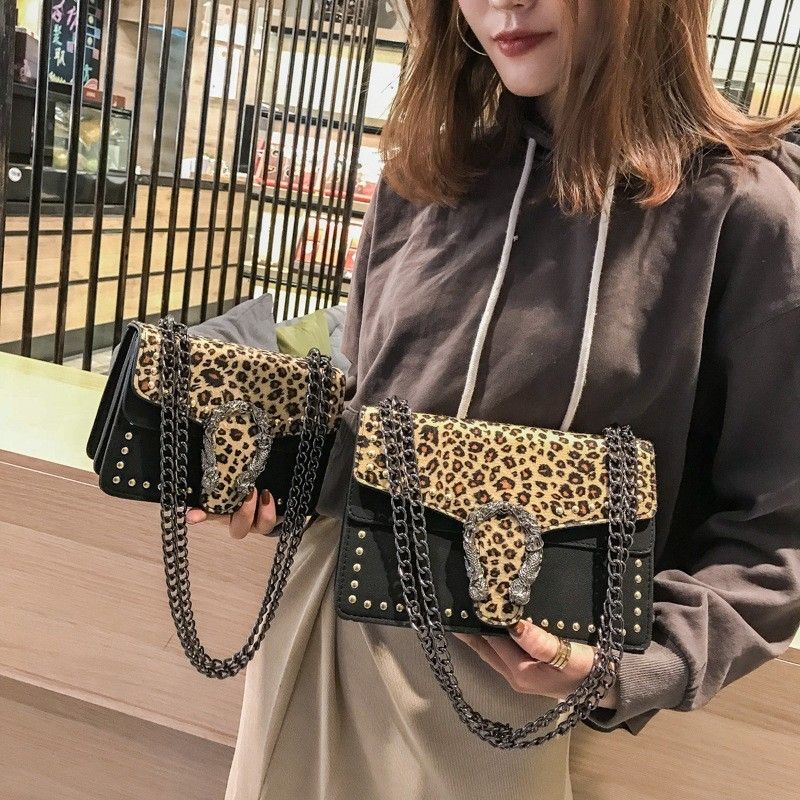leopard print side bag