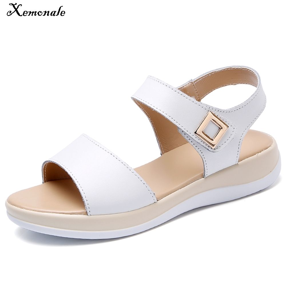 Xemonale Women Basic Summer Genuine Leather Flat Casual Ankle