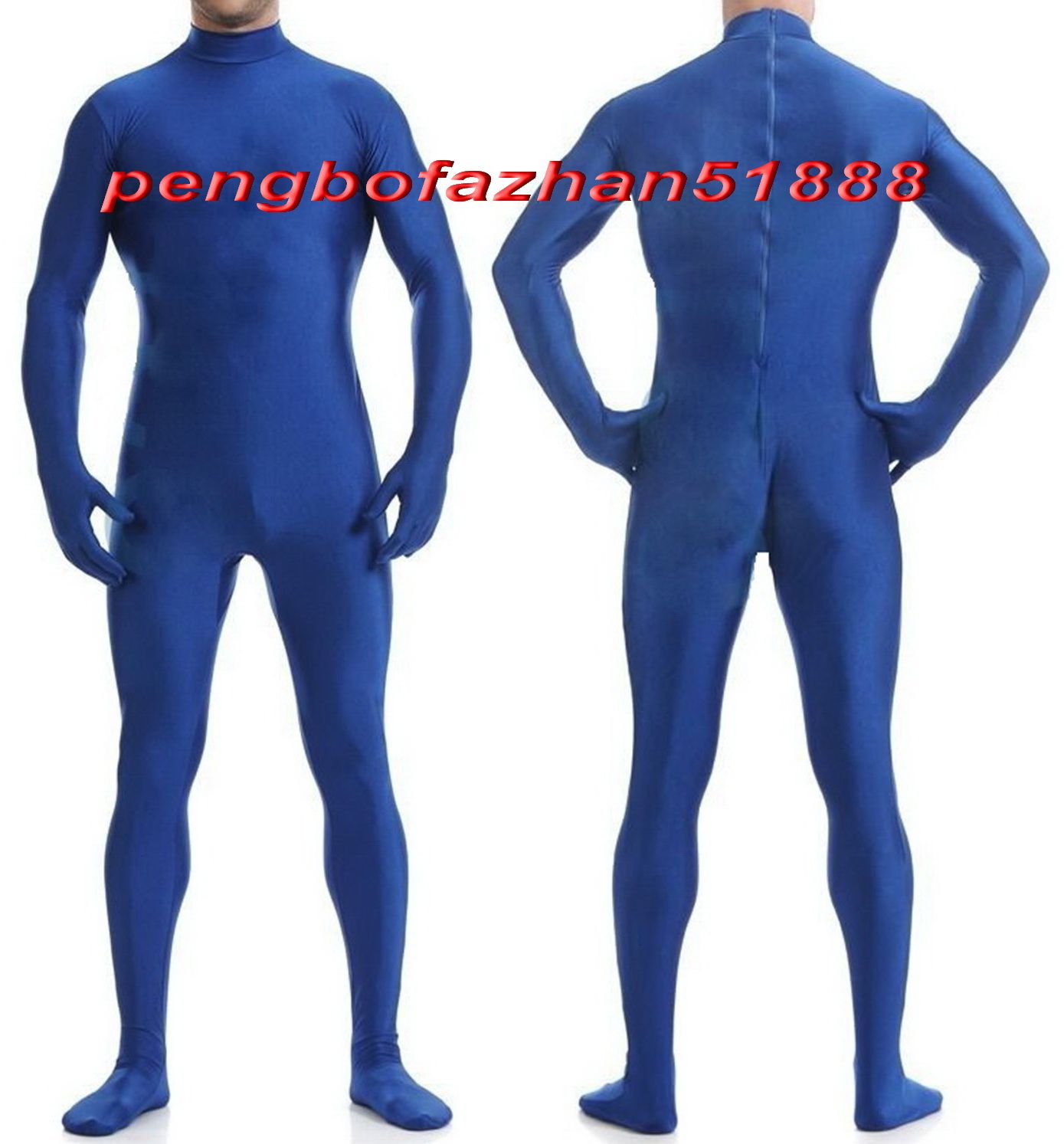 2020 New Men Body Suit Costums No Head New Blue Lycra Spandex Suit 