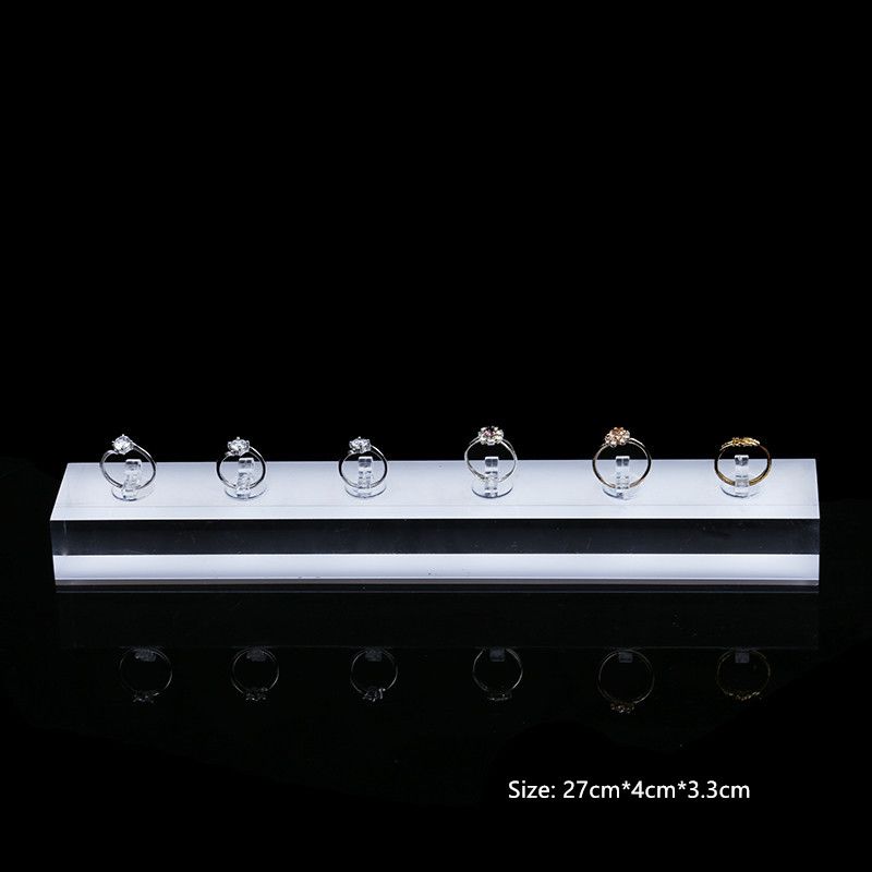 2020 Acrylic Ring Display Block White Clear Ring Display Stand Jewelry