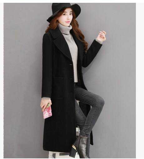 long black wool trench coat womens