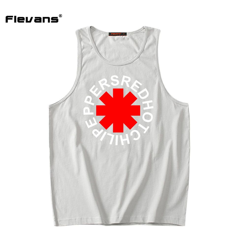 Tops Sleeveless Summer Tank Top Mens Guys Red-Hot-Chili-Peppers-Logo 