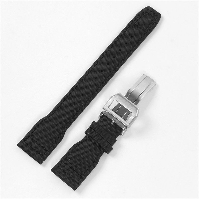 22mm black nylon silver buckle